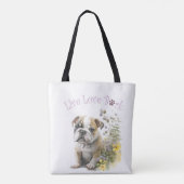 Bulldog Mom Floral Tote Bag (Achterkant)