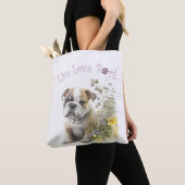 Bulldog Mom Floral Tote Bag (Dichtbij)