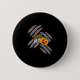 Bulldog Mom Halloween Pompoen Ronde Button 5,7 Cm