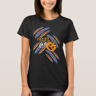 Bulldog Mom Halloween Pompoen T-shirt