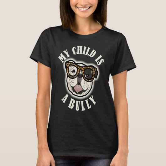 Bulldog Mom My Child is a Bully Leopard Print Glas T-shirt (Voorkant)