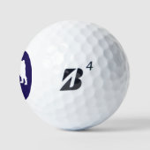 Bulldog Monogrammed Blue Navy Custom Golf Golfballen (Logo)