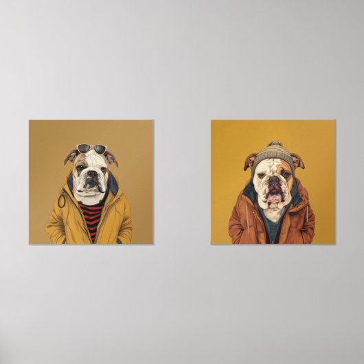 Bulldog Muurkunst Sets (Voorkant)