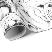 Bulldog naadloze papierbladen voor het verpakken v cadeaupapier (Rol Hoek)