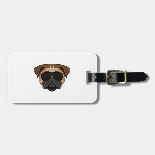 Bulldog nerd bagagelabel (Voorkant horizontaal)