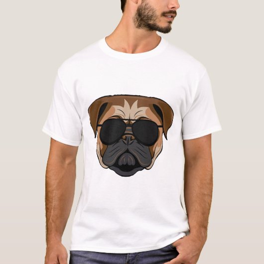 Bulldog nerd t-shirt (Voorkant)