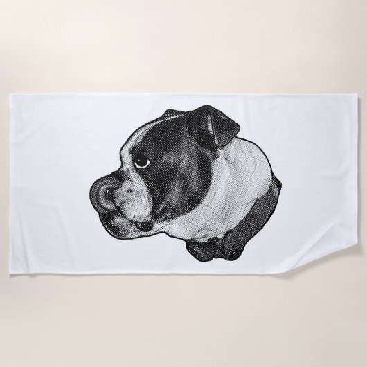 Bulldog Neus-Lik Handdoek (Voorkant)