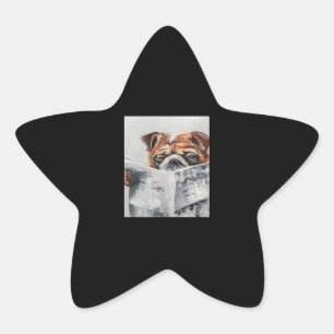 Bulldog nieuws Hondenliefhebber cadeau Funny D Ster Sticker