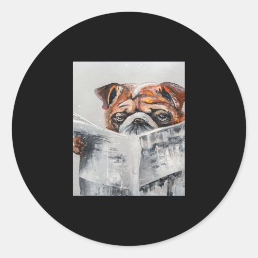 Bulldog Nieuws Ronde Sticker (Voorkant)