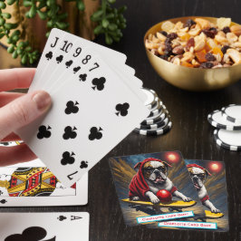 Bulldog Night Schaats Monogram Go Fish spel Pokerkaarten