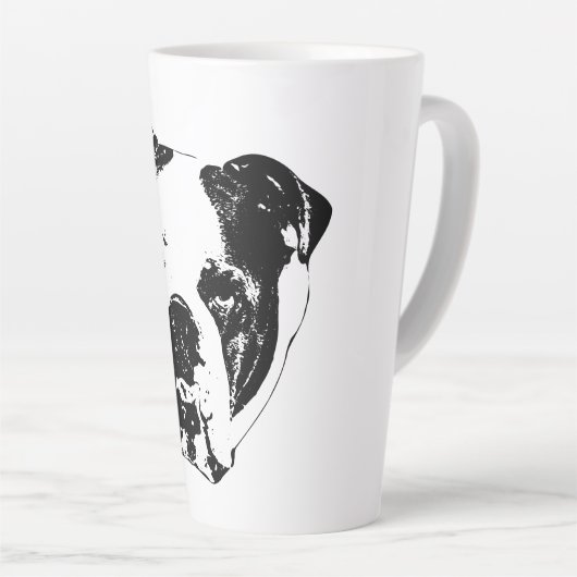 Bulldog Noel Close-up Latte Mok (Rechterhoek)