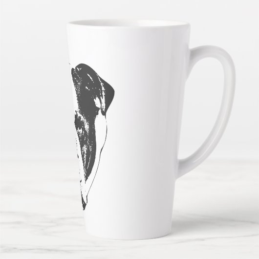 Bulldog Noel Close-up Latte Mok (Rechts)