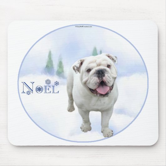 Bulldog Noel Mousepad Muismat (Voorkant)