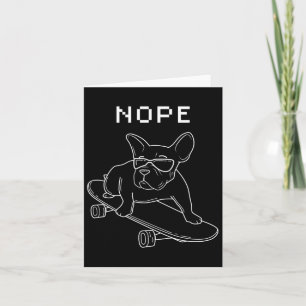 Bulldog Nope Rijden Een Skateboard Cool Frenchie Kaart