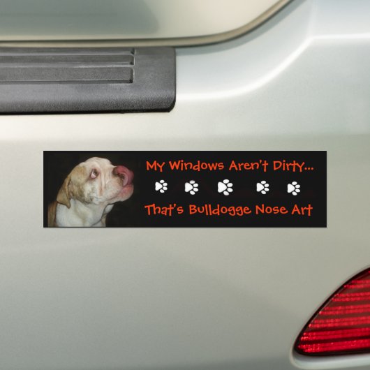 Bulldog Nose Art Bumpersticker (Op auto)