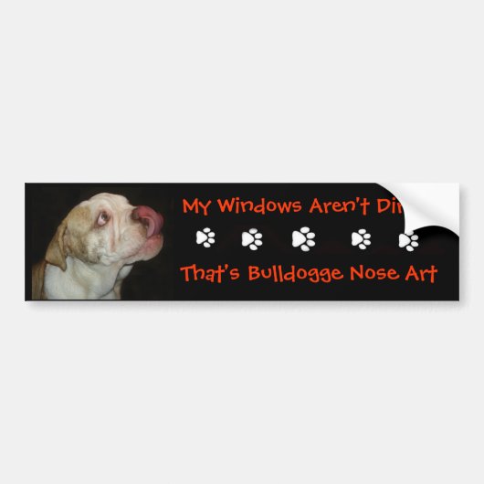 Bulldog Nose Art Bumpersticker (Voorkant)