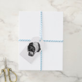 Bulldog Nose-Lick Tag Cadeaulabel (Met Touw)