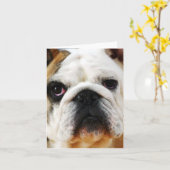 Bulldog Note Card Kaart (Gele Bloem)