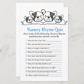 Bulldog Nursery Rhyme Quiz baby shower game (Voorkant / Achterkant)