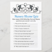 Bulldog Nursery Rhyme Quiz baby shower game (Voorkant)
