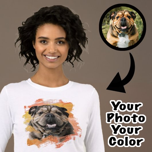 Bulldog of uw foto Grunge Hond Mam Tri-Blend Shirt