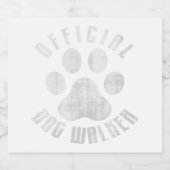 Bulldog Offical Dog Walker Cute Meme Bulldog Paw Sparkling Wijnetiket (Enkel label)