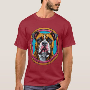 Bulldog omlijst door een cirkelvormig decoratief o t-shirt
