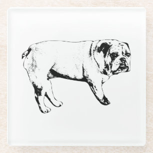 Bulldog Onderzetters Outline