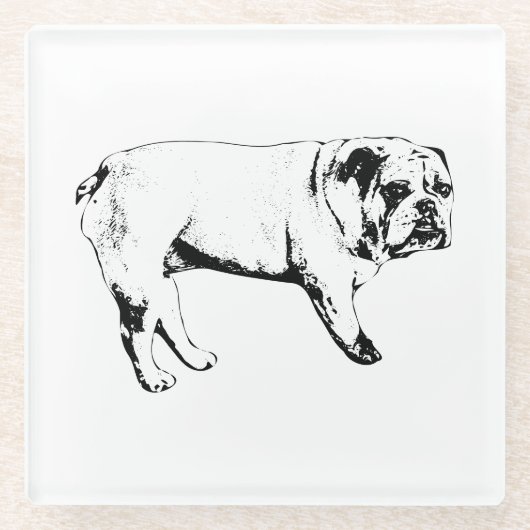 Bulldog Onderzetters Outline (Voorkant)