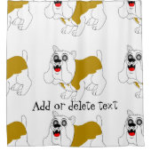 Bulldog ontwerp gepersonaliseerd douchegordijn (Voorkant)