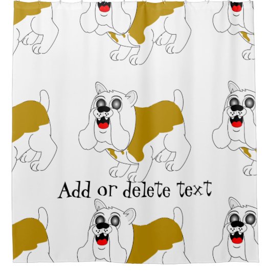 Bulldog ontwerp gepersonaliseerd douchegordijn (Voorkant)