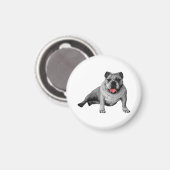 Bulldog ontwerp met rode details magneet (Voorkant / Achterkant)