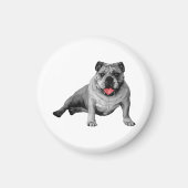 Bulldog ontwerp met rode details magneet (Voorkant)