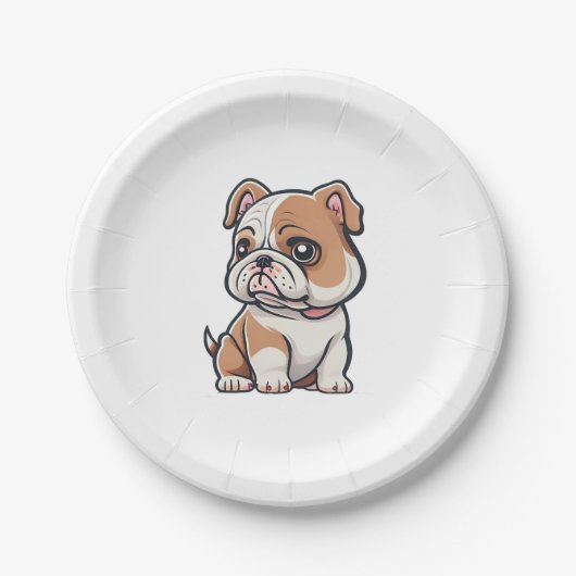 Bulldog ontwerp voor de Bold, Brave, and Beautiful Papieren Bordje (Voorkant)