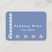 Bulldog op Country Blue met Pawprints Visitekaartje (Achterkant)