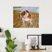 Bulldog op de stoep poster (Thuiskantoor)