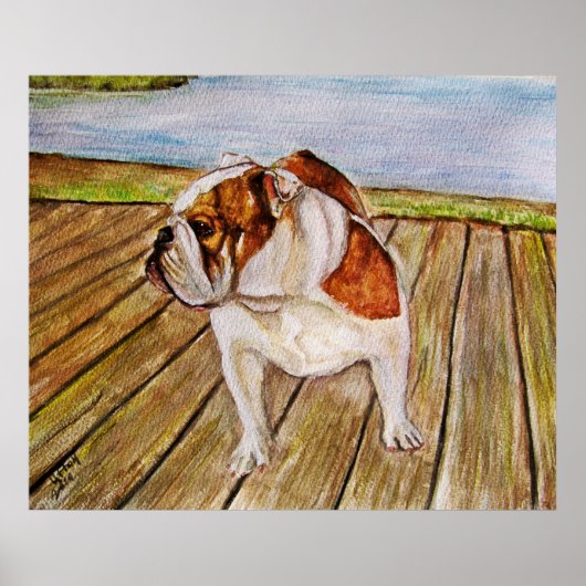 Bulldog op de stoep poster (Voorkant)
