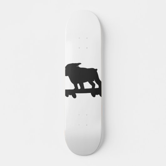 Bulldog op een skateboard - Kies achtergrondkleur (Voorkant)