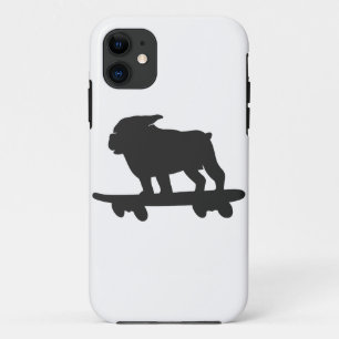 Bulldog op een skateboard - Kies achtergrondkleur Case-Mate iPhone Case
