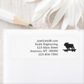 Bulldog op een skateboard - Kies achtergrondkleur Etiket (Insitu)