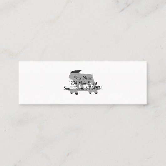 Bulldog op een skateboard - Kies achtergrondkleur Mini Visitekaartje (Voorkant)