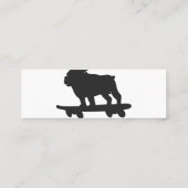 Bulldog op een skateboard - Kies achtergrondkleur Mini Visitekaartje (Achterkant)
