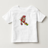 Bulldog op Ice hockey met Hockey stick Kinder Shirts (Voorkant)