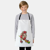 Bulldog op Ice hockey met Hockey stick Schort (Gedragen)