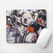 Bulldog op motorfiets muismat (Met muis)