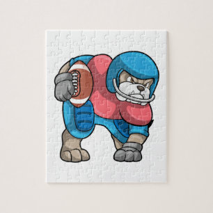 Bulldog op Sports met Football & Helmet Legpuzzel