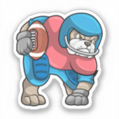 Bulldog op Sports met Football & Helmet Sticker (Voorkant)