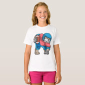 Bulldog op Sports met Football & Helmet T-shirt (Voorkant volledig)