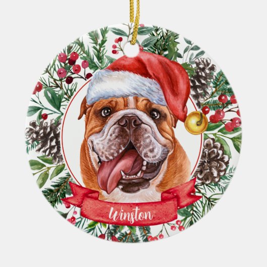 Bulldog - Ornament voor kerstkeramische producten (Voorkant)