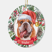 Bulldog - Ornament voor kerstkeramische producten (Links)
